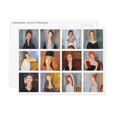amedeo modigliani - masterpieces collage postinvitations