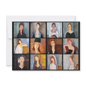 amedeo modigliani - masterpieces collage thank you invitations
