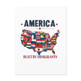 Small America Built By Immigrants Patriotic American Postinvitations Front View