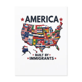 Small American Built By Immigrants Patriotic American Postinvitations Front View