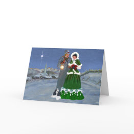 Small American Cocker Spaniel Christmas Holiday Invitations Front View