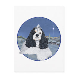 Small American Cocker Spaniel Christmas Holiday Postinvitations Front View