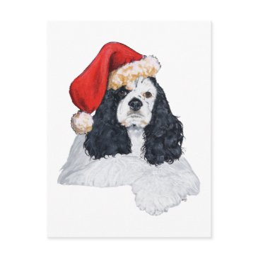 american cocker spaniel christmas holiday postinvitations