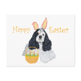 Small American Cocker Spaniel Easter Holiday Postinvitations Front View