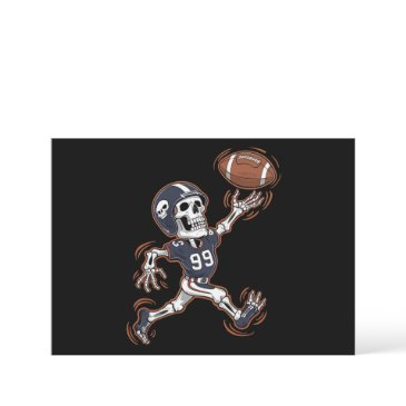 american football skeleton halloween football invitation
