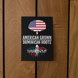 Small American Grown Dominican Roots National Flag Postinvitations Front View