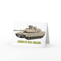 Small American M1a1 Abrams Tank Invitations Front View
