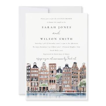 amsterdam dutch canal landscape couples shower invitation