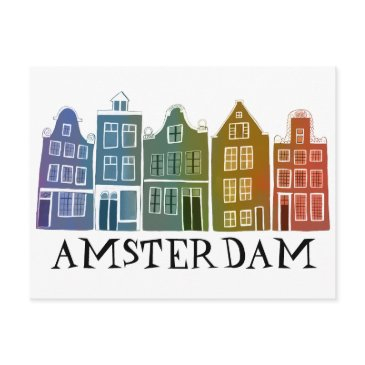 amsterdam holland canal houses travel colorful postinvitations
