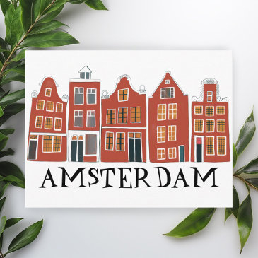 amsterdam holland canal houses travel colorful postinvitations