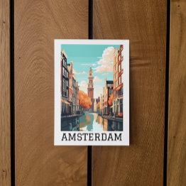 Small Amsterdam Netherlands Canal Travel Postinvitations Front View