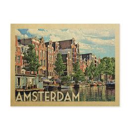 Small Amsterdam Postinvitations Holland Vintage Travel Front View