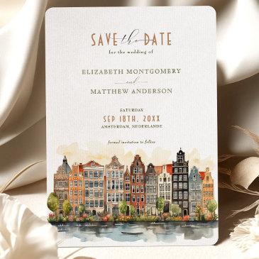 amsterdam skyline nederlande save-the-date invitation