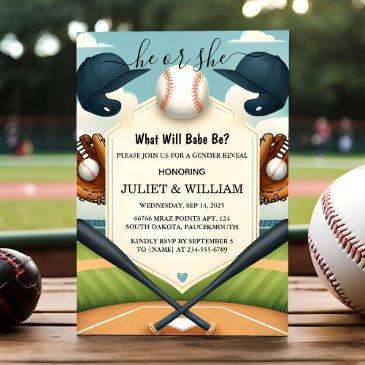 an team ball game pitch fun baseball gender reveal invitation