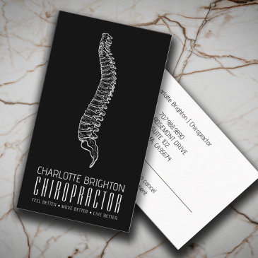 anatomical spine chiropractor black appointment & business invitations