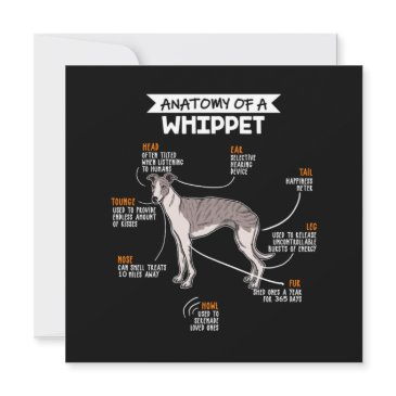 anatomy of a whippet dog invitation