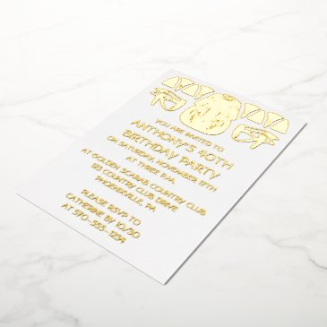 ancient egypt king tut themed custom party foil invitation
