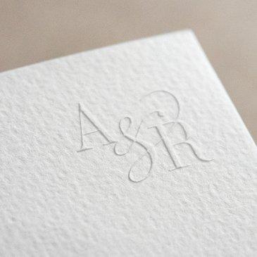 andrea monogram elegant formal classic wedding embosser