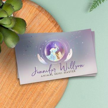 animal reiki healing watercolor art business invitations