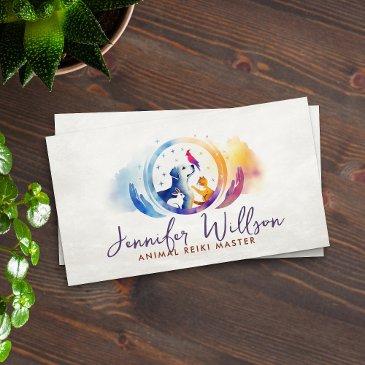 animal reiki healing watercolor art business invitations
