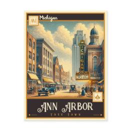 Small Ann Arbor, Michigan | Vintage Postinvitations Front View