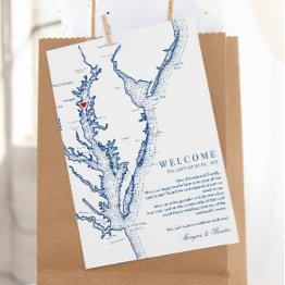 Small Annapolis Chesapeake Bay Wedding Welcome Itinerary Thank You Invitations Front View