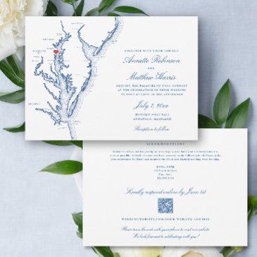 annapolis maryland all-in-one qr code rsvp wedding invitation