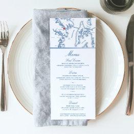 Small Annapolis Maryland Map Elegant Wedding Menu Front View