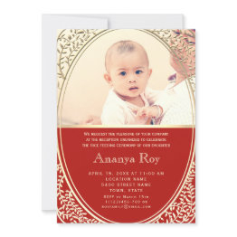 Small Annaprashan First Rice Ceremony Photo Invitation Front View