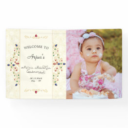 Small Annaprashan First Rice Ceremony Photo Welcome Banner Front View