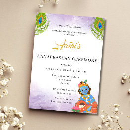 Small Annaprashan Invitation First Rice Ceremony Invite Front View