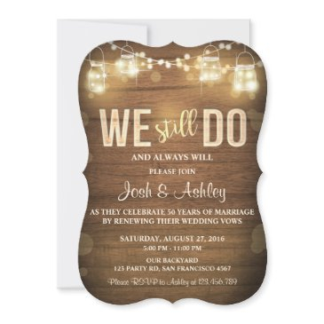 anniversary invitation rustic vow renewal party