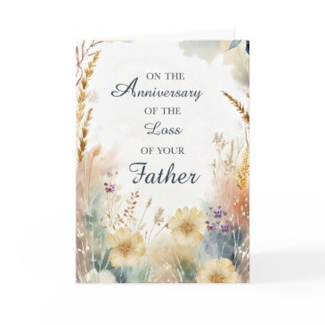 anniversary of the loss of father with wildflowers invitations