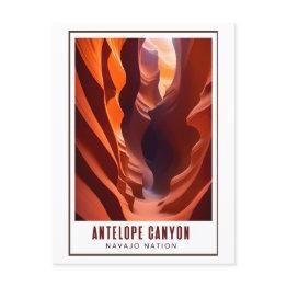 Small Antelope Canyon Navajo Nation Art Deco Postinvitations Front View