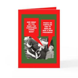 Small Anti President Obama Christmas Holiday Invitations Front View