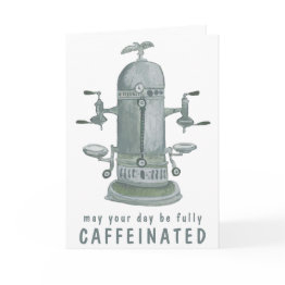 Small Antique Espresso Machine Coffee Customize It Funny Invitations Front View