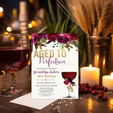 any age - aged to perfection birthday invitation