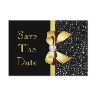 any age birthday save the date black and gold