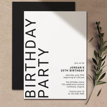 any age | cool modern minimal unisex birthday invitation