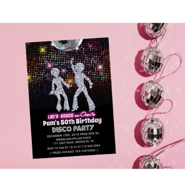 any age - disco birthday party invitation