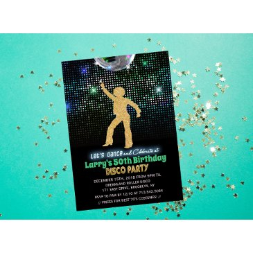 any age - disco birthday party invitation