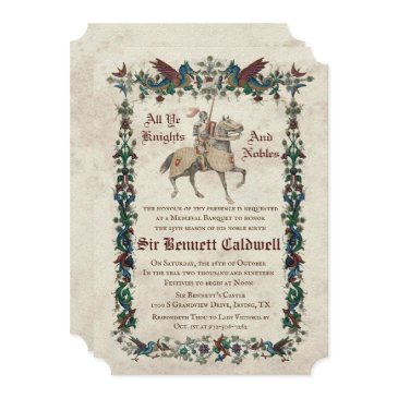 any age - medieval renaissance birthday invitation