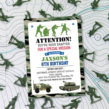 any age - military birthday invitation