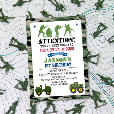 any age - military birthday invitation
