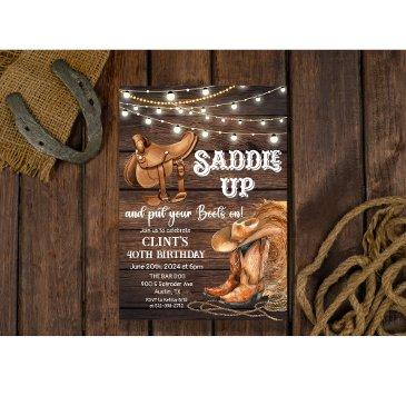 any age - saddle up western invitation