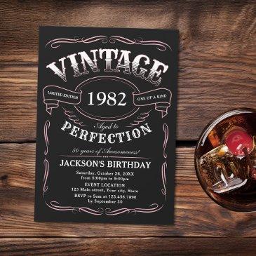 any age vintage whiskey themed birthday invitation