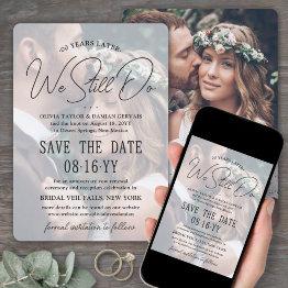 Small Any Anniversary 2 Photo Overlay We Still Do Party Save The Date Front View