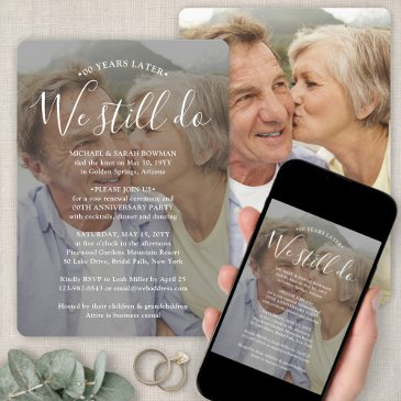 any anniversary 2 photo & white text we still do invitation