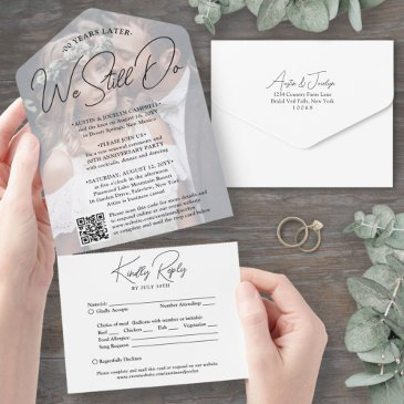 any anniversary photo & qr code we still do party all in one invitation