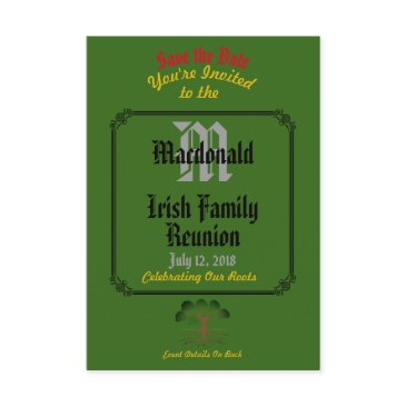 any name & date green irish family reunion - save the date